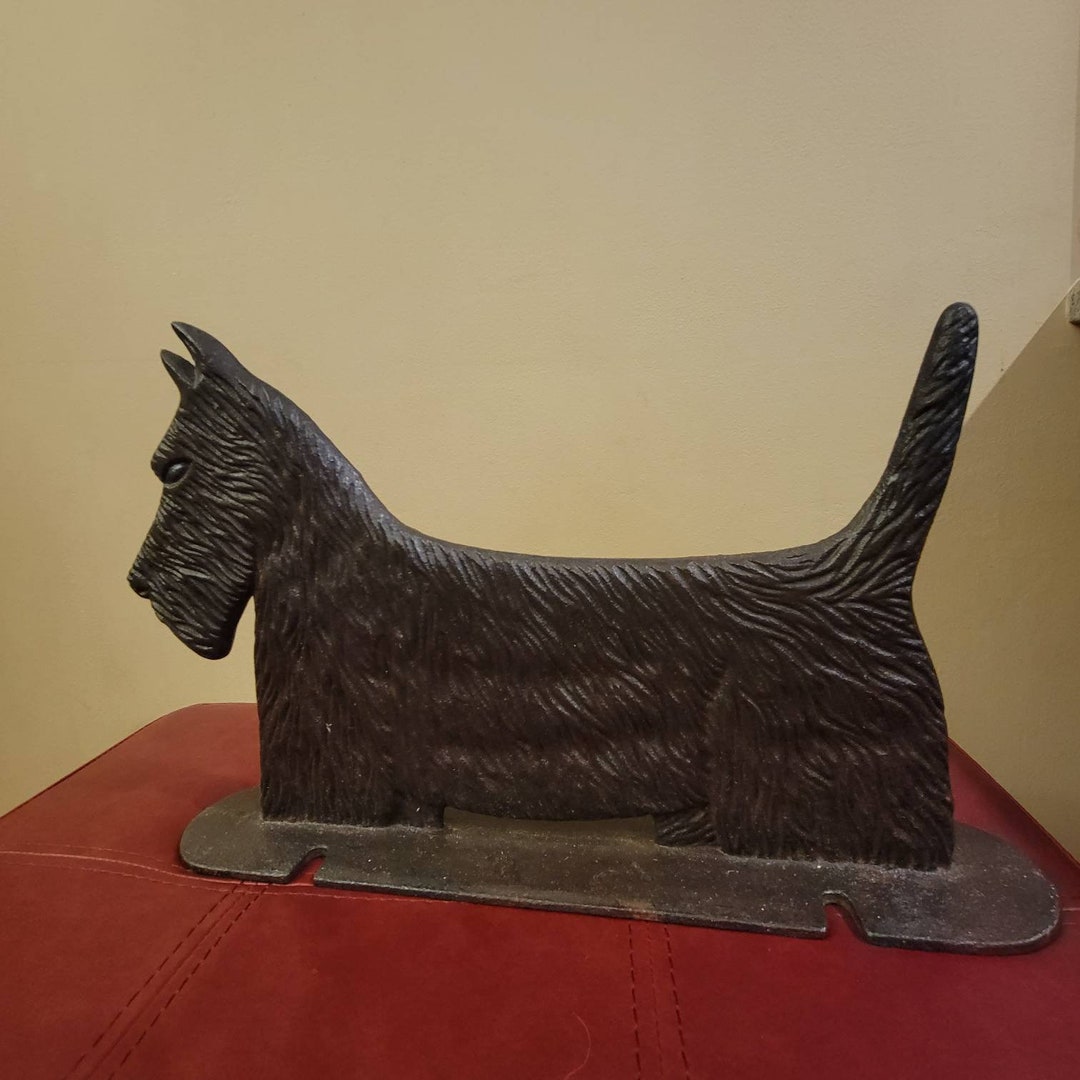 Vintage Cast Iron Scottie Dog Doorstop Door Stop Boot Scraper Etsy