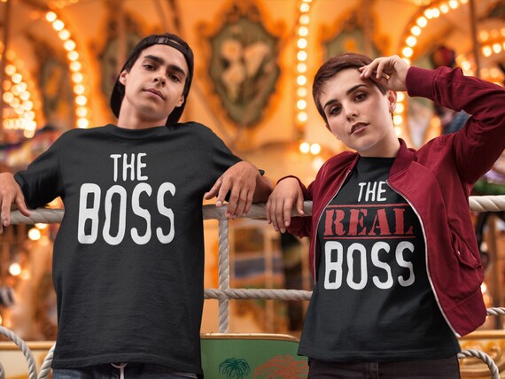 The Boss The Real Boss (Matching Couple T-Shirts)