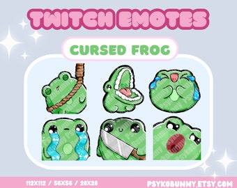 Chibi Cursed Frog Meme Emotes - Twitch Youtube Discord streaming, Digital Stickers, Stream Decor, offensive, Noose, Knife, sadge, Keke