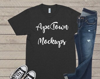 Download Tri Black Black T Shirt Flat Lay Mockup Digital Clothing Mock Up Shirt Display Outfit Short Sleeved Vinyl Apparel Display Snapchat Mockup Template Psd Yellowimages Mockups