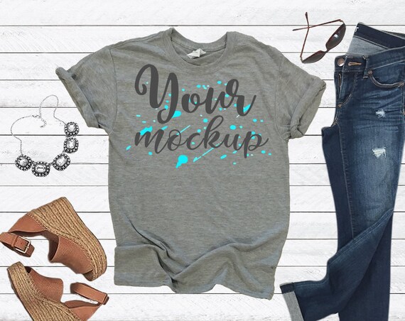 Shirt Mock Up Grey Gray Unisex
