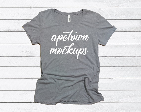 Download Free Blank Short Sleeve Grey Gray T-Shirt Flat Lay Mock ...