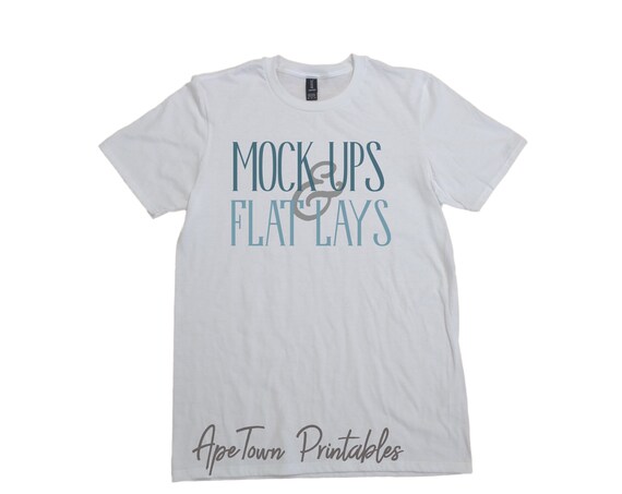 Download White T-Shirt Flat Lay Mock Up Digital Mockup - Gray T ...