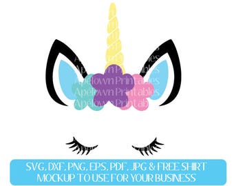 Download Free Unicorn Horse Face Free Blank Shirt Mockup Horn Ears Eyelash Svg Clipart Digital Download Magical Unicorn Cut File Dxf Png Jpg Silhouette Best Free Psd Mockups Templates SVG Cut Files