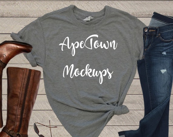 Shirt Mock Up Gray Jeans Boots Unisex Shirt Mock Up Gray Jeans Boots Unisex