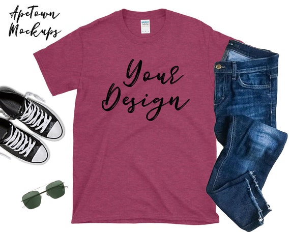 Heather Cardinal Red Gildan 640 Mens 6400