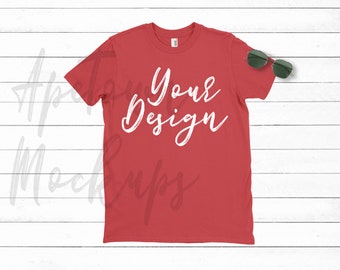 Download Anvil 980 Shirt Mock-Up, Red shirt, t-shirt mockup, mockup ...