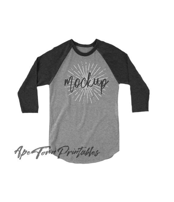 Download Free Raglan Black Heather Grey 3 4 Sleeve T-Shirt Flat Lay (PSD) - Free Design Resources and ...