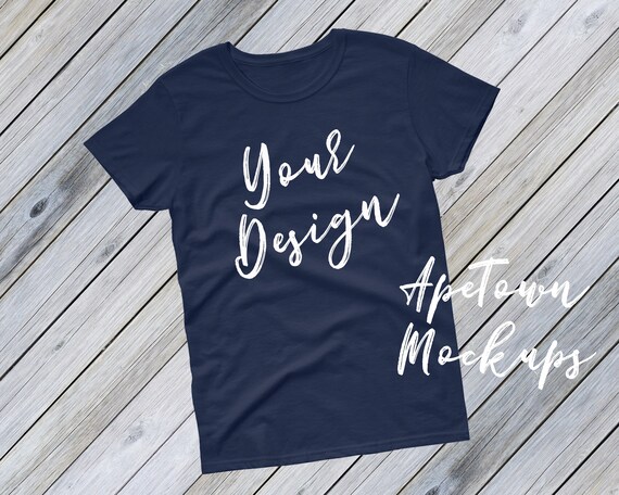 Download Free Navy Shirt Mockup Womens Digital Blank (PSD ...