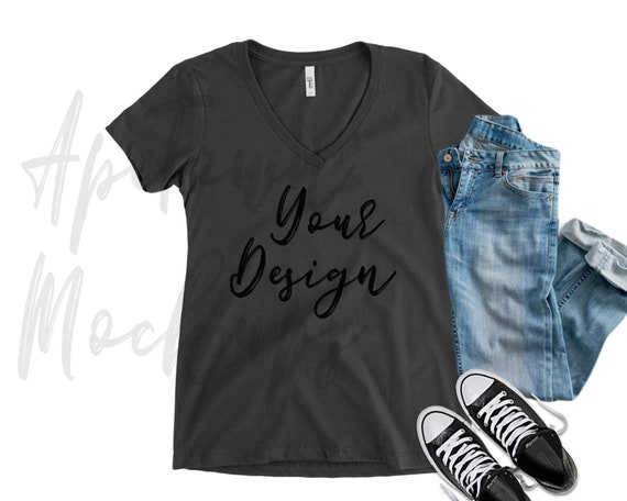 Download Free Blank Vneck Black Vneck T Shirt Flat Lay Mock Up Book Mockup Template Free Psd All Free Mockups PSD Mockup Template