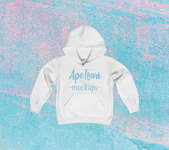 Download White Gildan 18500b Toddler Hoodie Blank Mock Up ...