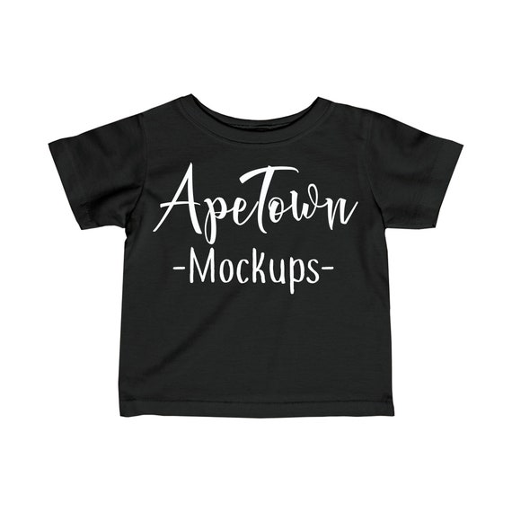 Black Toddler Infant-Shirt Rabbit Skins Mock