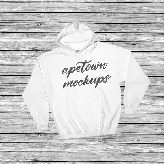 Download Blank White Hoodie Hooded Sweater Flat Lay Mock Up - Free ...