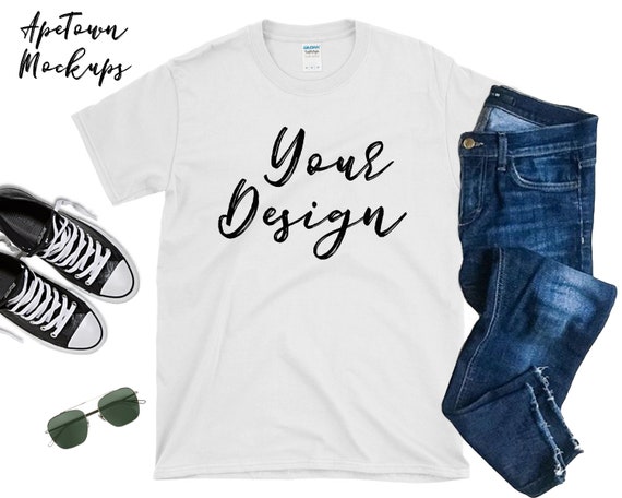 White Gildan 640 Mens 6400 Digital G640