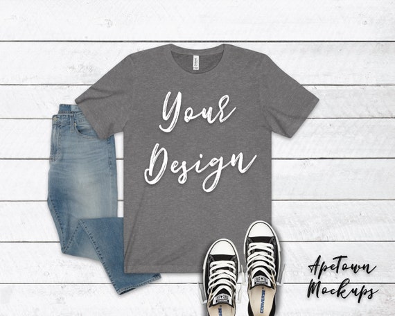 Bella  Canvas 3001 Deep Heather Grey