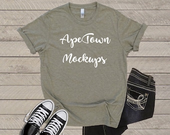 Download Shirt mock up - Next Level - Digital Download - Sage Green ...