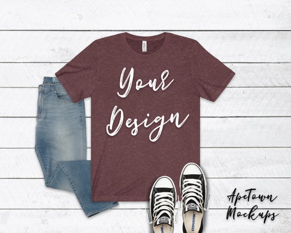 Bella  Canvas 3001 Heather Maroon Red