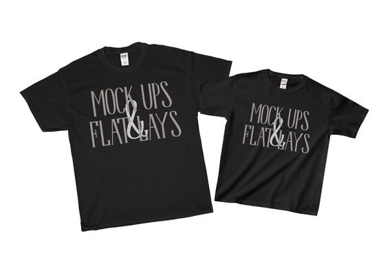 Download Free Two Gildan 500 Mens And Youth 5000 New Psd Mockups Free Download PSD Mockup Template