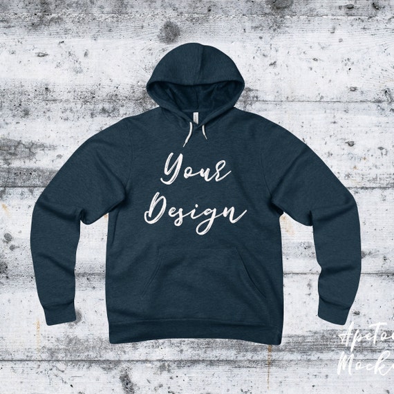 Download Navy Hoodie Sweater 3719 Bella Canvas Bc Flat Lay - Free ...