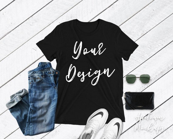 Shirt Mockup Bella Canvas 3413 Black Triblend Shirt Mockup Bella Canvas 3413 Black Triblend