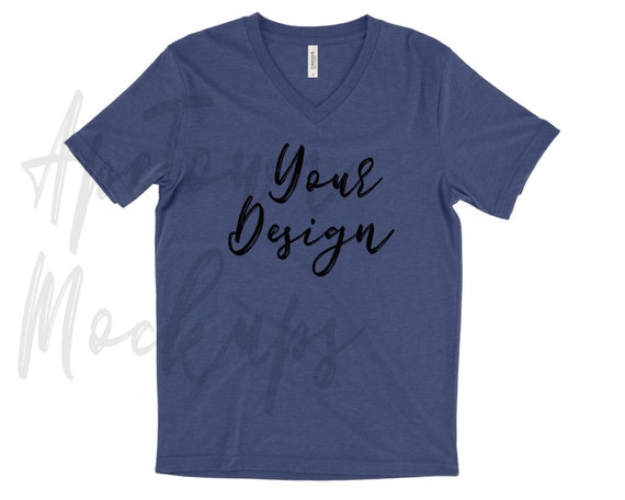 Vneck Bella Canvas 3415 Navy Blank