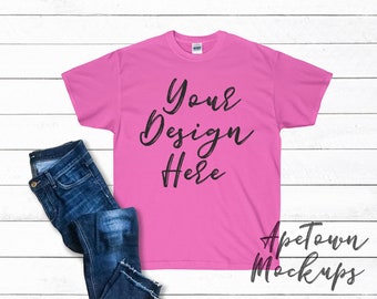 Download Azalea Pink Blank Shirt Mock Up | Gildan 2000L 200 2000 ...
