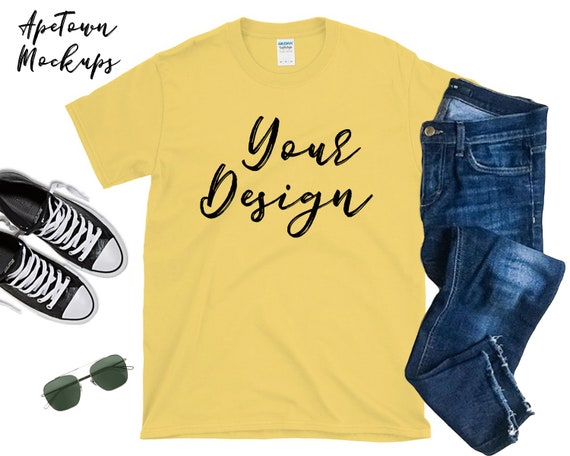 Download Free Daisy Yellow Gildan 640 Mens 6400 Digital (PSD) - Best free fashion and apparel mockups ...