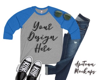 Download Free Next Level 6051 Raglan 3 4 Sleeved Mockup Flatlay Unisex Vintage Royal Premium Heather Grey Svg Shirt Preview Vinyl Business Photo 3d Photorealistic Logo Mockup Free Download PSD Mockup Template