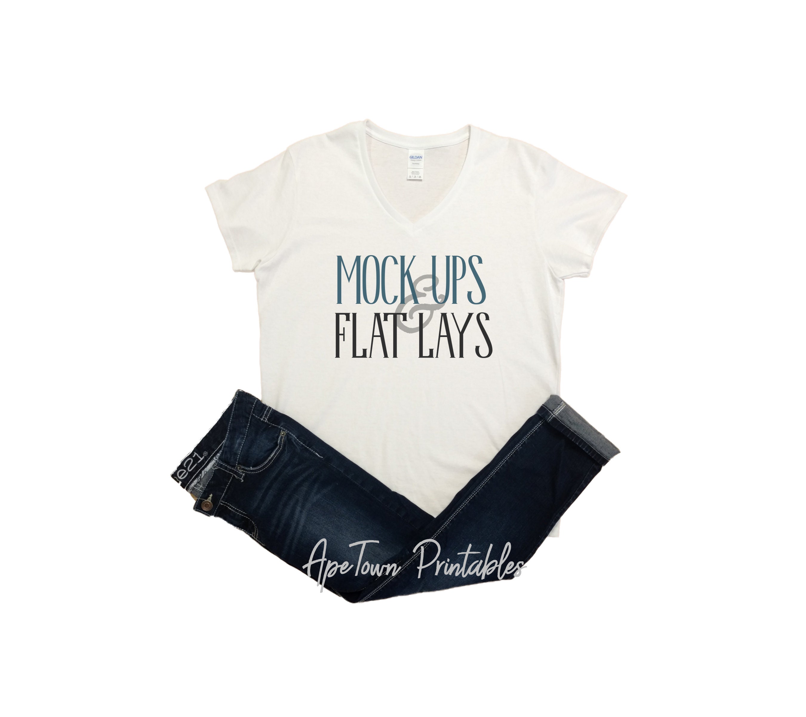 Download Blank VNeck White V-Neck T-Shirt Flat Lay Mock Up Next ...