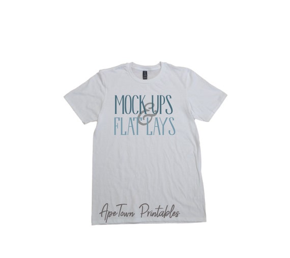 White T Shirt Flat Lay Mock Up Digital Mockup Unisex Etsy