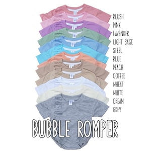 12 COLORS INFANT-TODDLER) Baggy Romper - 100% Polyester Blank Sublimation Baggy Bubble Romper