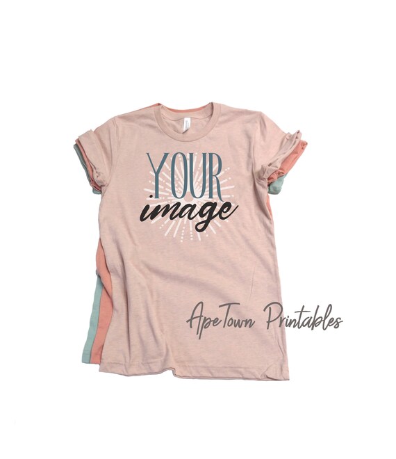 Bella And Canvas 3001 Heather Prism Peach Unisex Etsy