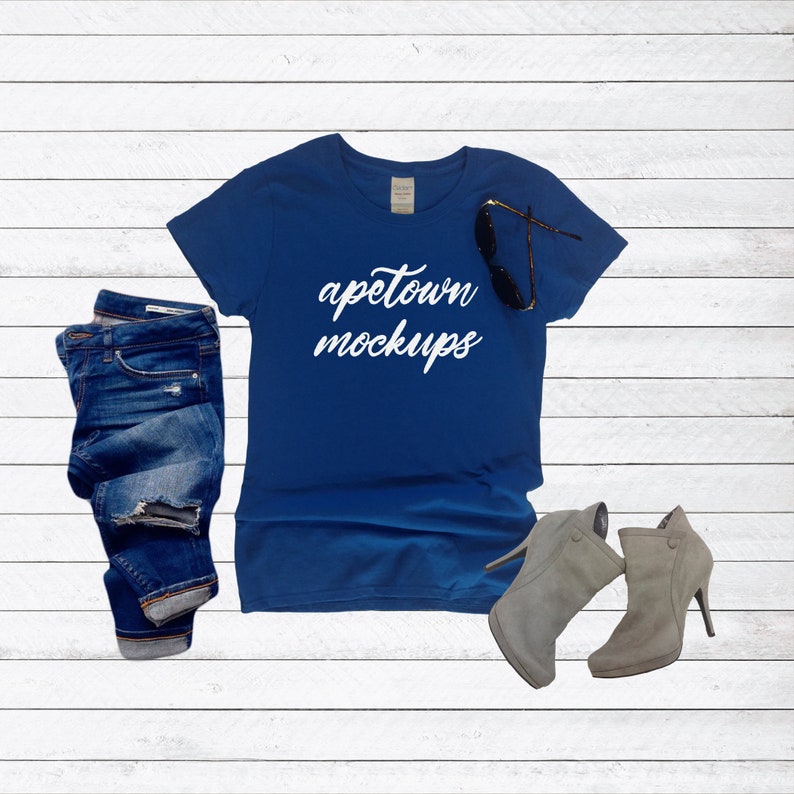 royal blue shirt outfit women's