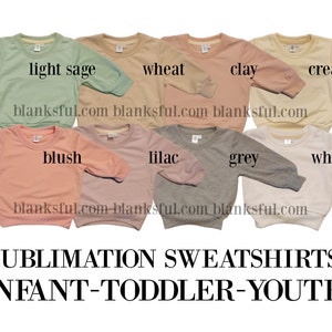 8 Colors Infant - Toddler 100% Polyester Child Blank Sublimation Sweater