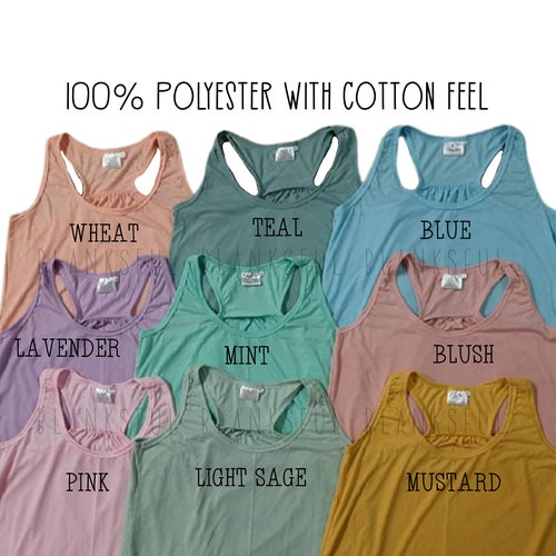 100 Polyester Sublimation Blanks Racer Back Tank Tops Etsy