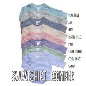 8 COLORS Sweatshirt Romper - 100% Polyester Blank Sublimation Romper - Good Stretch - Soft
