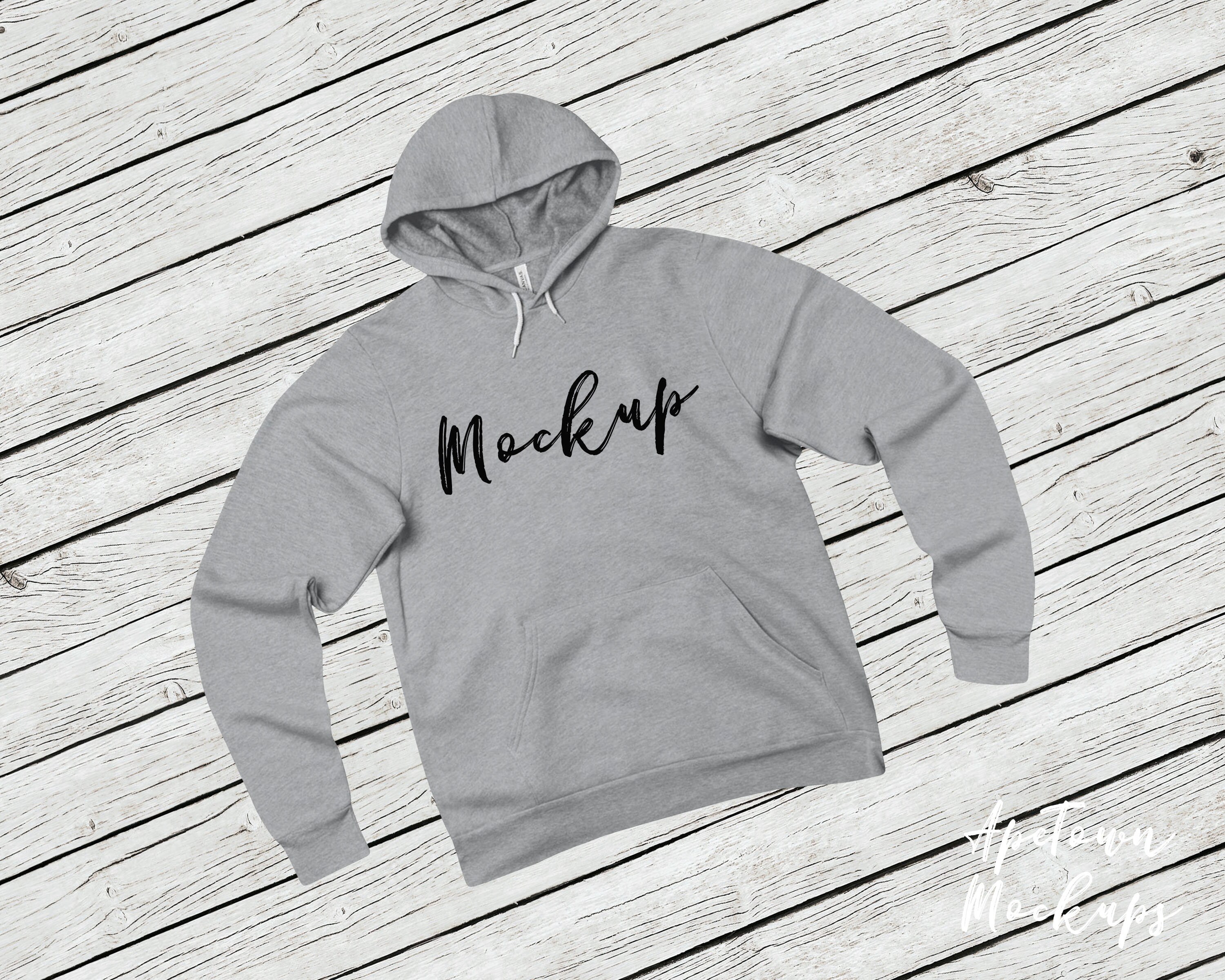 Download Bella Canvas Athletic Grey Hoodie 3719 Mockup Hoodie | Etsy
