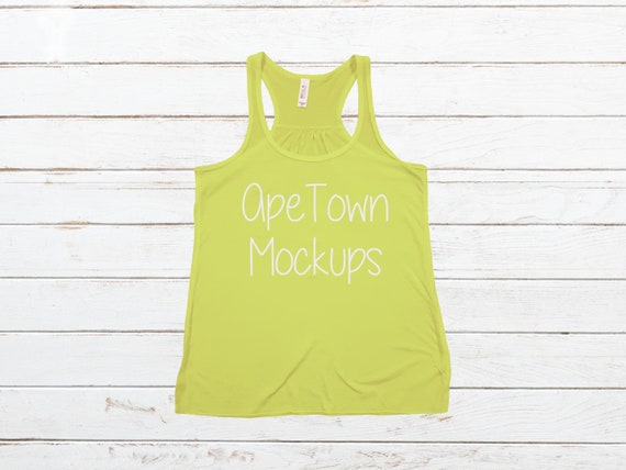 Bella Canvas 8800 Tank Flat Lay Racerback Tank Mockup Neon Etsy