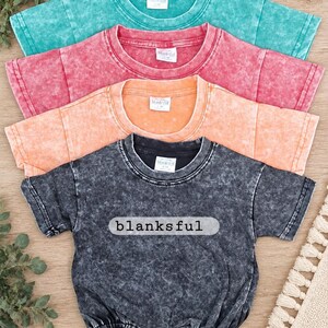 Acid Wash Baggy Bubble Romper – Short Sleeve Decoration Blank