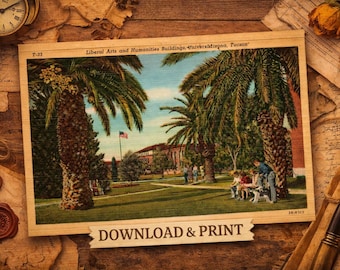 Vintage vykort från University of Arizona Tucson, utskrivbart, 600 DPI-motiv