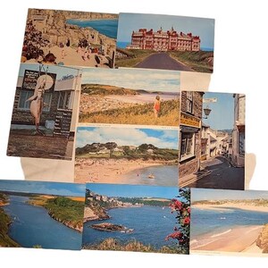 9 cartes postales différentes Cornouailles Royaume-Uni Angleterre Looe Shark Théâtre shakespearien Plages Port Newquay Falmouth Hayle Towans
