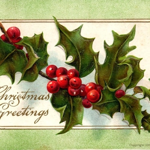 Vintage 1908 Christmas Postcard Greetings Under the Mistletoe Antique Holiday Card Posted Stamped Collectible