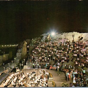 Vintage Postcard Roman Theatre Caesarea Israel Concert Holy Land Travel Judaica Collectible Performance Scene Unposted 5.5x3.5