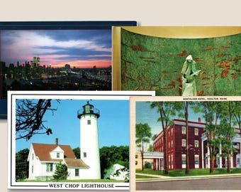 27 vintage digitale ansichtkaarten bundel Florida Maine Massachusetts New York Instant Download