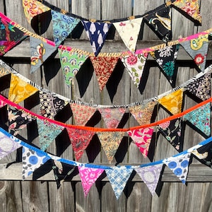 Colorful, Cotton, Boho bunting, flags, pennant banners garland for party, room decoration 10 feet