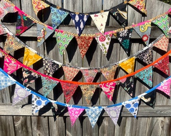 Colorful, Cotton, bunting, flags, banners for party, room decoration 10 feet