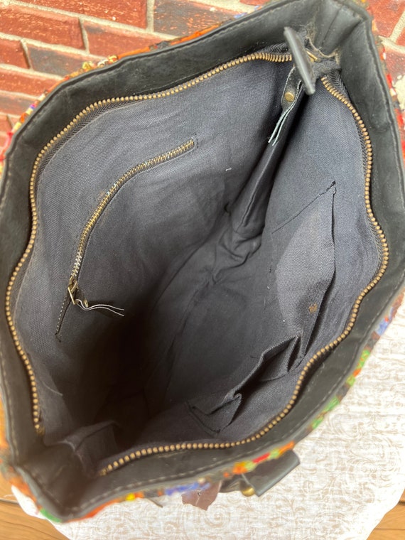 BOHO purse shoulder bag, with tassels, handmade e… - image 6