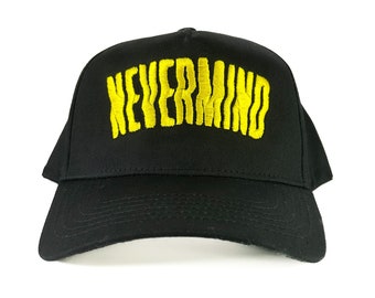 Nevermind 90s Rock Font Black Snapback