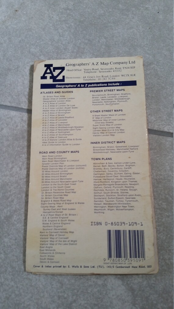 Vintage Sightseeing Map Of London From Geographers A Z Map Co Ltd - 