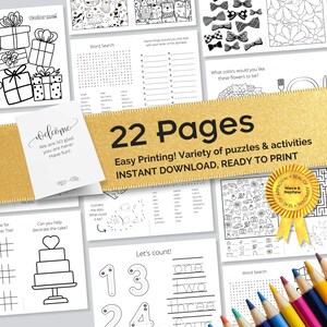 Kids Wedding Activity Book, Coloring Book for Kids, Kids Table Wedding Games, Children's Activity, Instant Digital Download